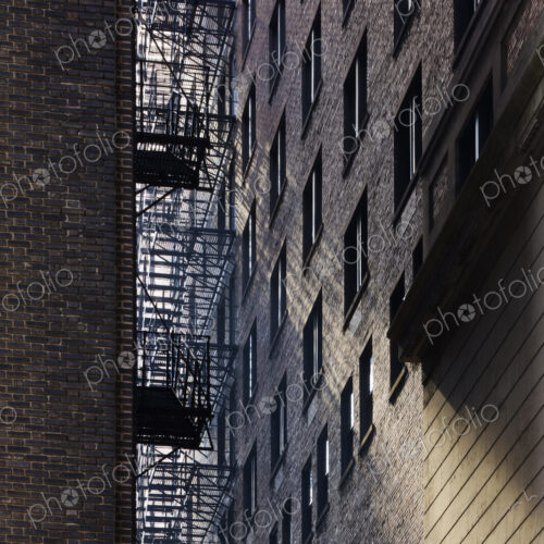 City Alleyway Between Two Apartment Buildings