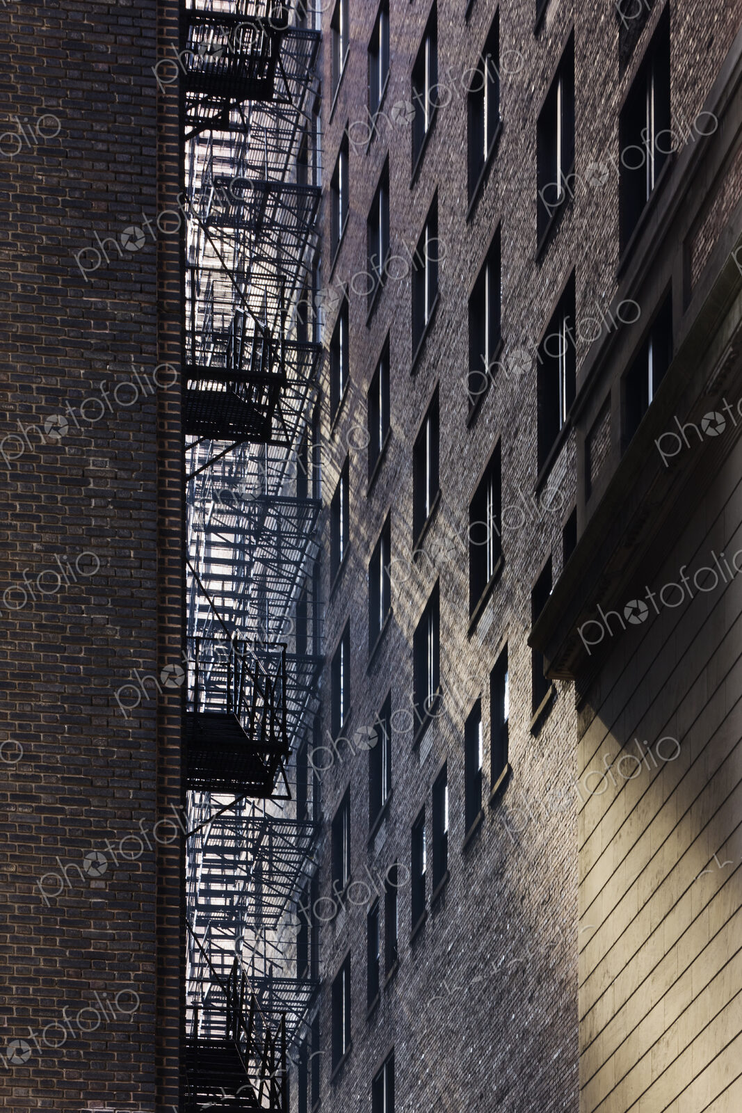 City Alleyway Between Two Apartment Buildings