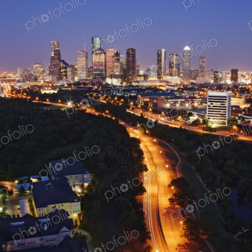 City Lights of Downtown Houston at Dusk City Lights of Downtown Houston at Dusk