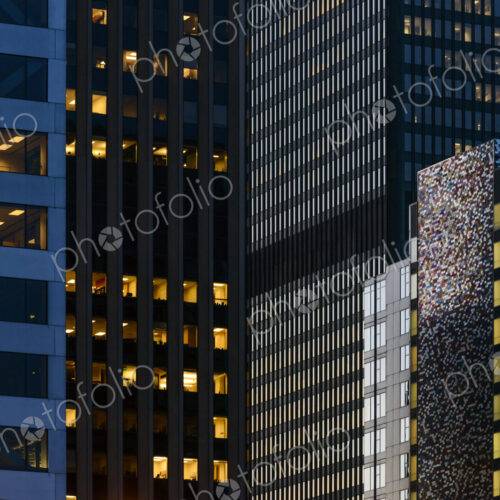 City highrises at night