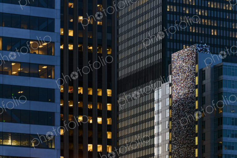 City highrises at night