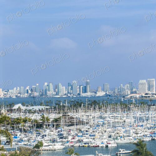 City skyline overlooking harbor, San Diego, California, United States City skyline overlooking harbor, San Diego, California, United States
