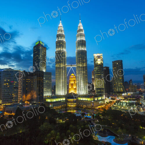 Cityscape of Kuala Lumpur in the evening