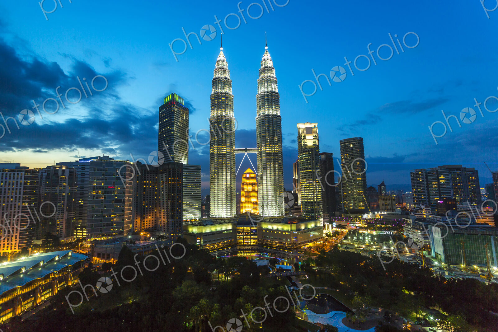 Cityscape of Kuala Lumpur in the evening