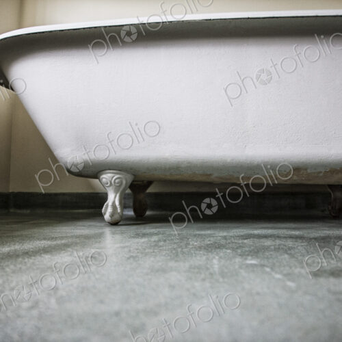 Claw foot bath tub in a remodeled home.