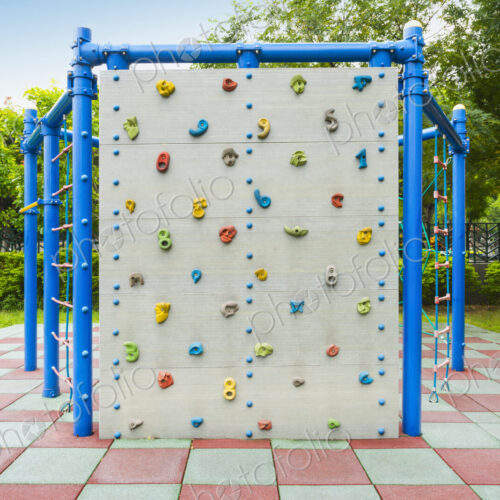 Climbing wall at playground Climbing wall at playground