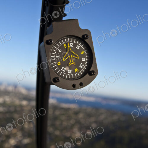 Close Up Of Compass In Aircraft Close Up Of Compass In Aircraft