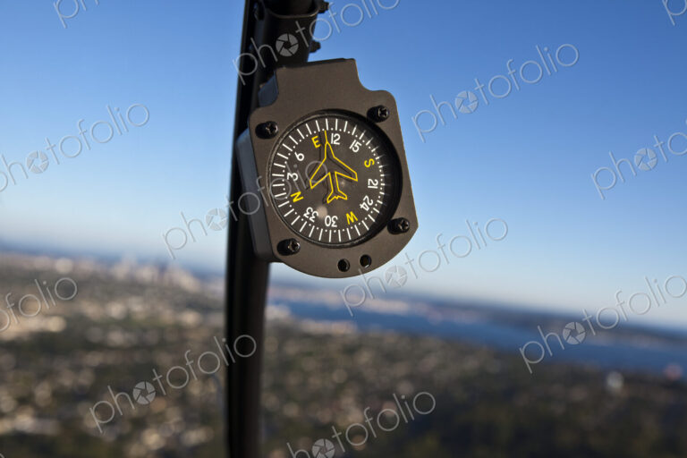 Close Up Of Compass In Aircraft