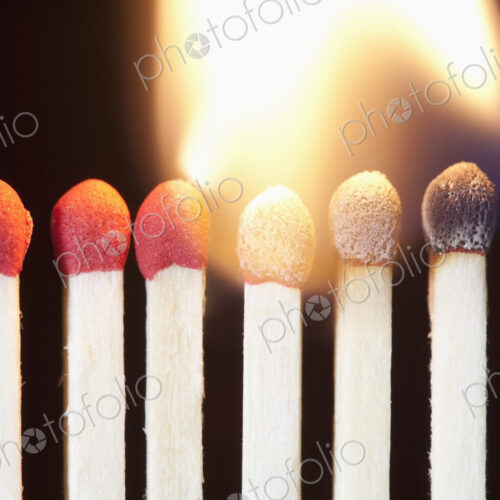 Close up of Matches Burning Close up of Matches Burning