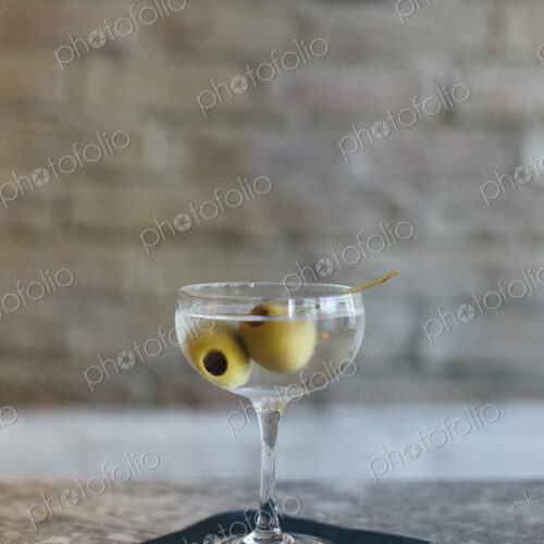 Close up of a Martini at a city restaurant.