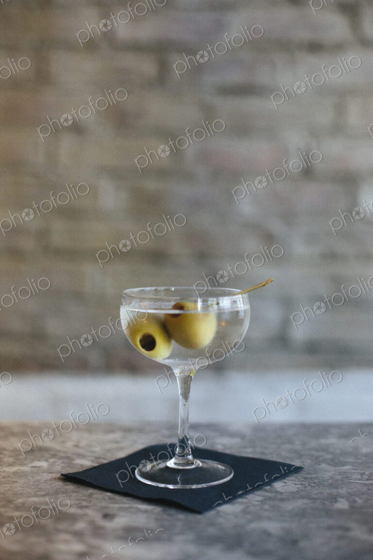 Close up of a Martini at a city restaurant.