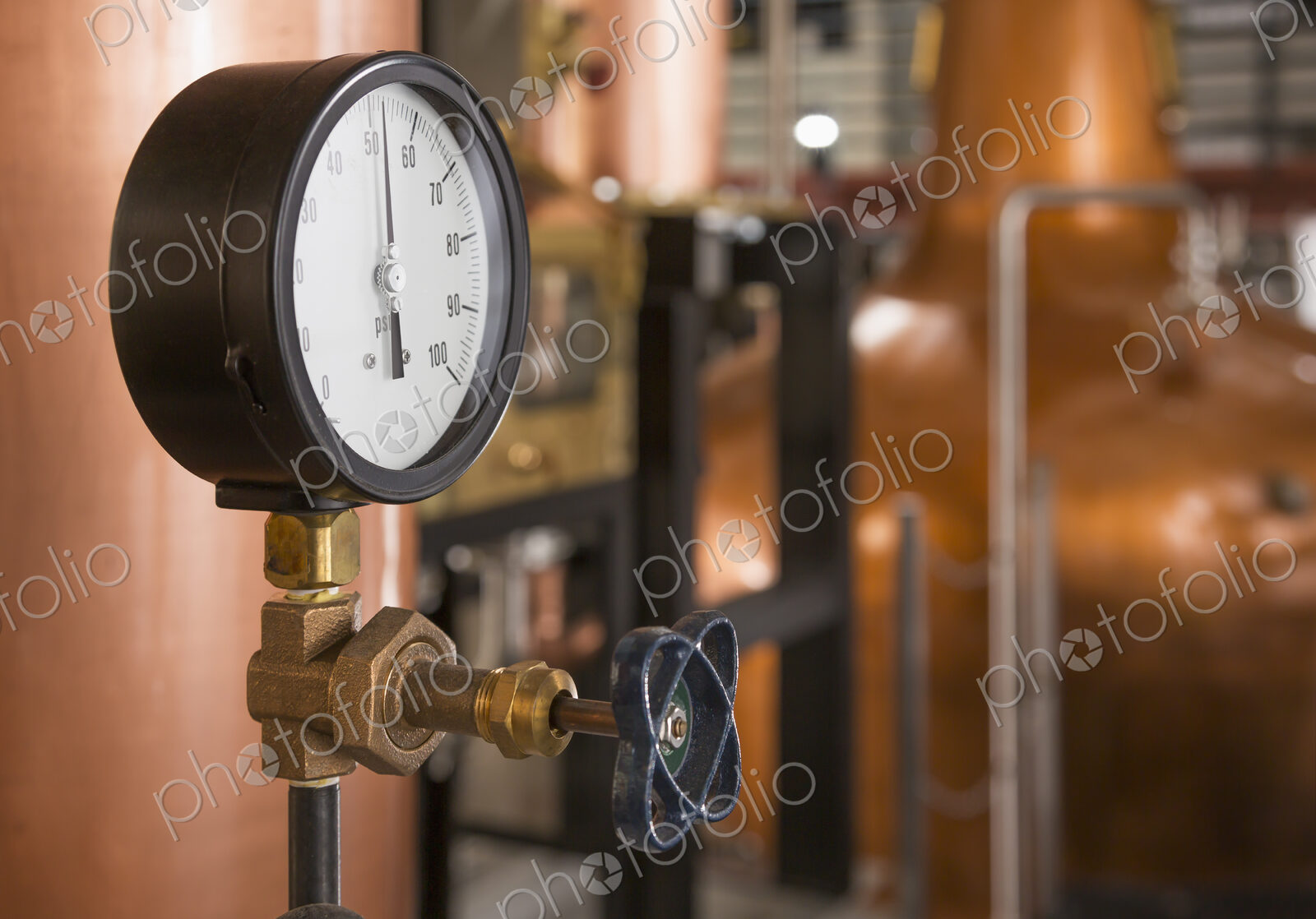 Close up of a copper still in a distillery, Washington, USA.