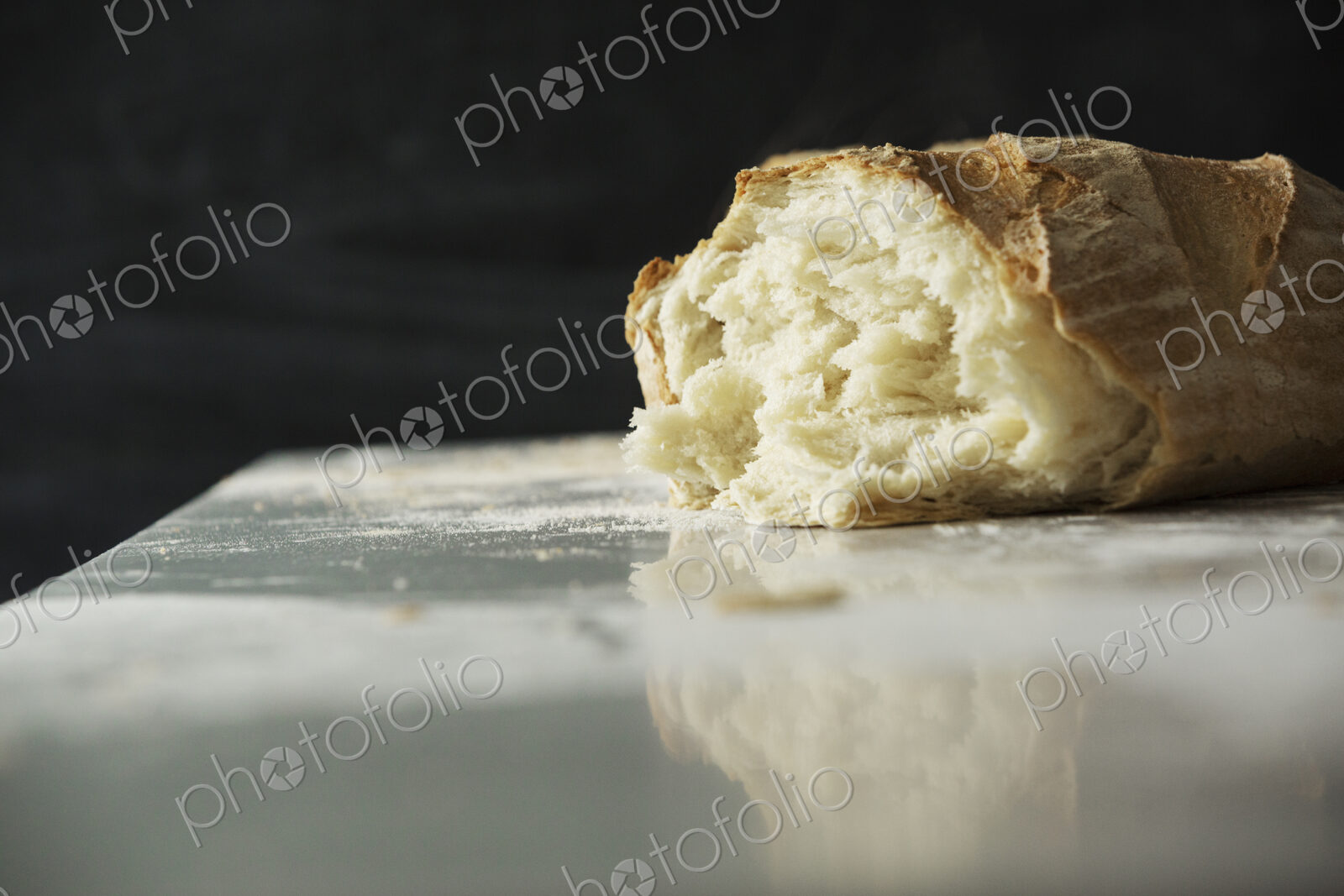 Close up of a freshly baked loaf of bread.