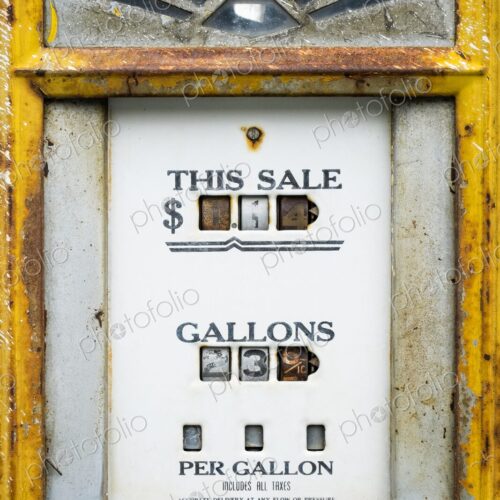 Close-up of a vintage gas pump with rust and faded paint, Oregon. Nostalgic relic of… Close-up of a vintage gas pump with rust and faded paint, Oregon. Nostalgic relic of…
