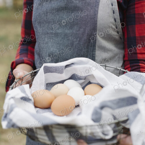 Close up of a woman holding a bowl of fresh eggs. Close up of a woman holding a bowl of fresh eggs.