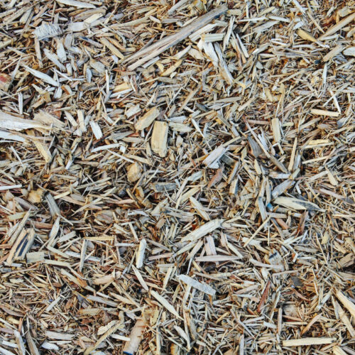 Close up of bark wood chips used for landscaping, near Quincy