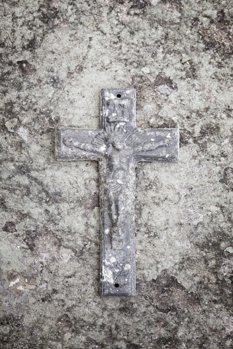 Close up of carved stone cross