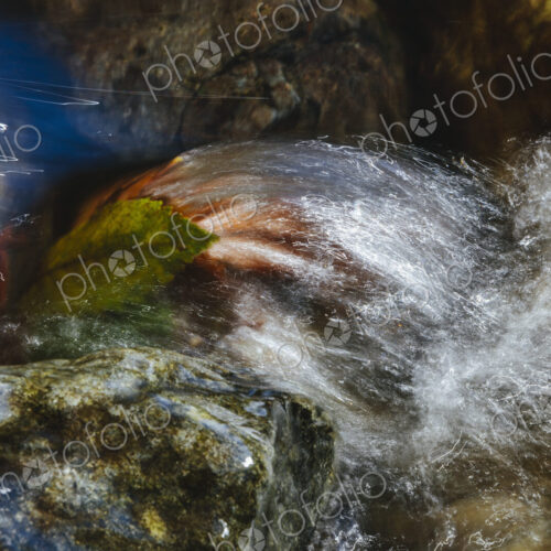 Close up of fast flowing river water, North Fork Snoqualmie River, near North Bend,…