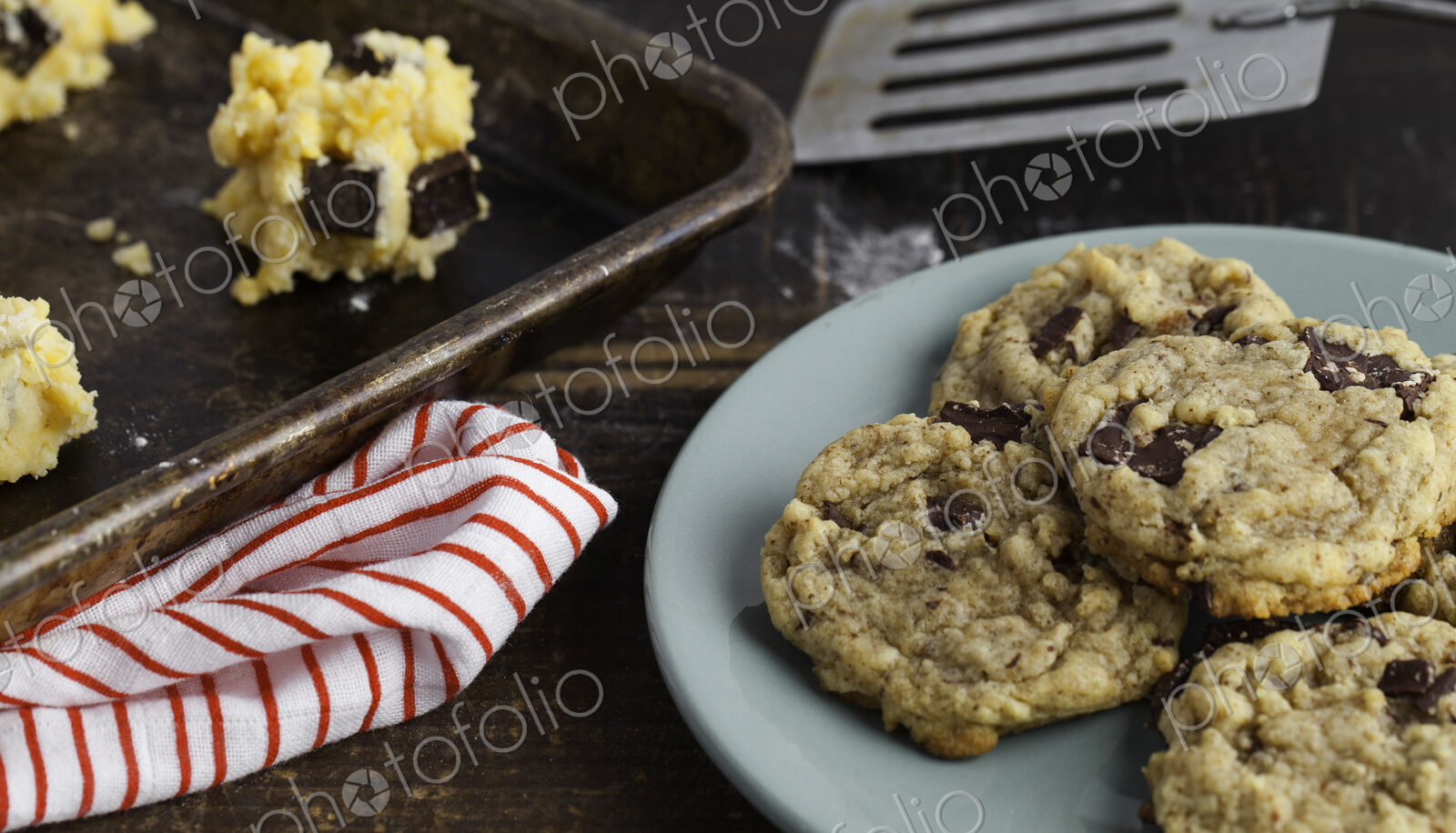 Close up of fresh baked cookies