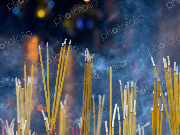 Close up of incense sticks burning