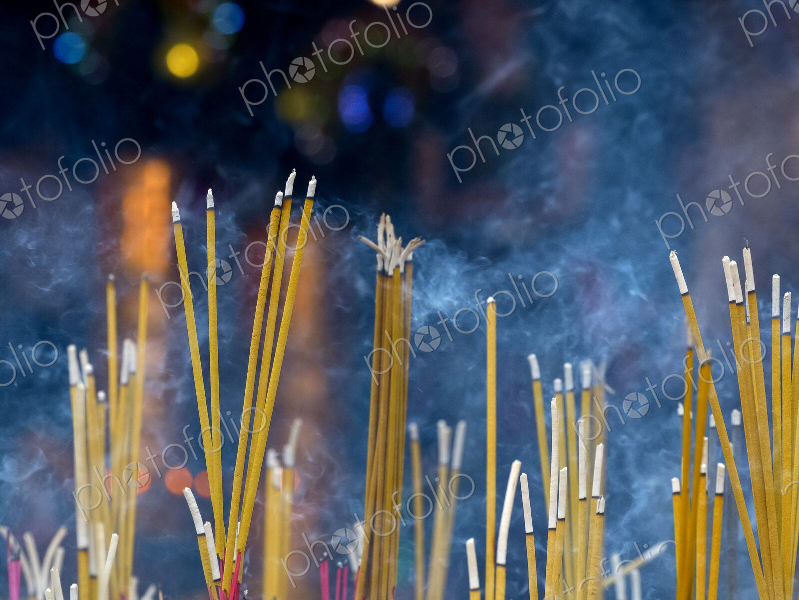 Close up of incense sticks burning