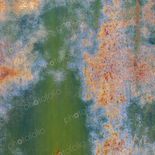 Close up of peeling green paint and rust Close up of peeling green paint and rust