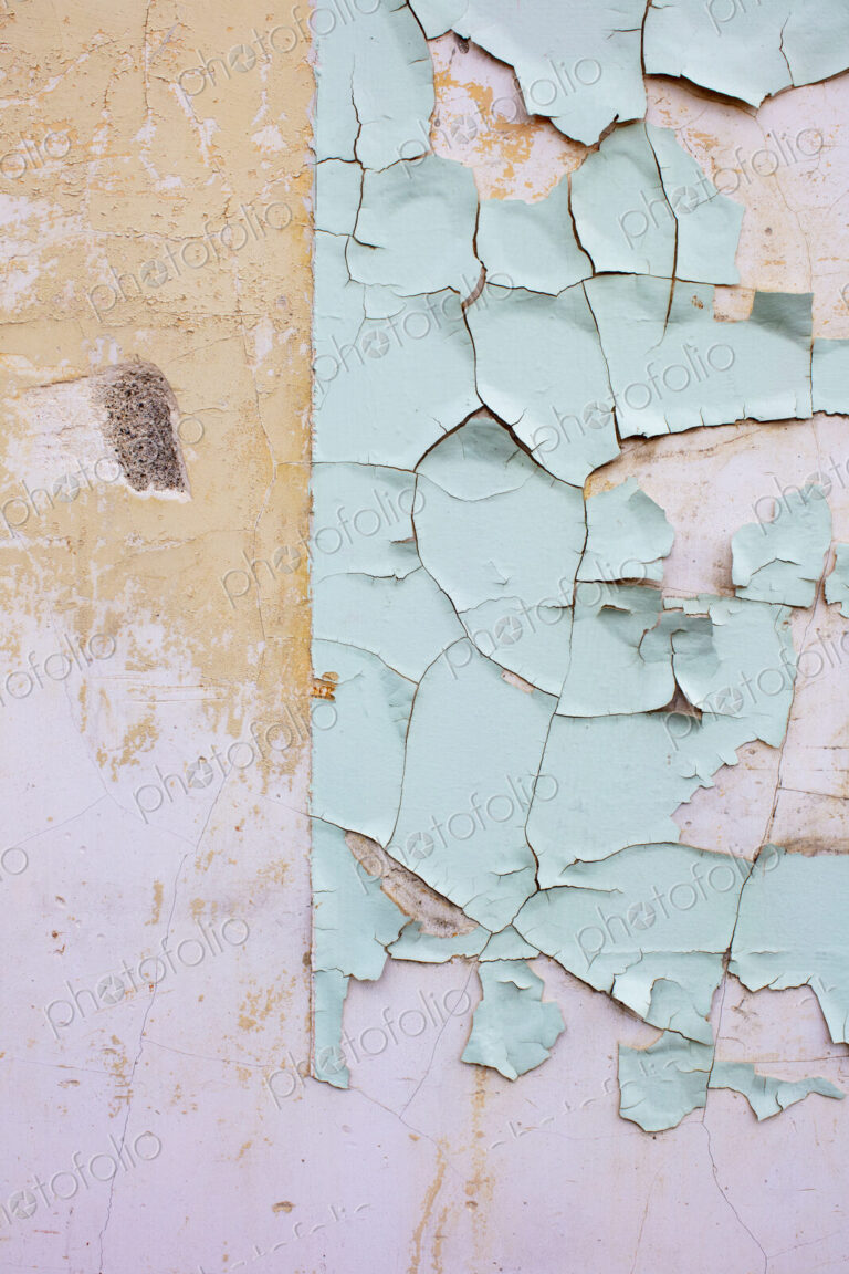 Close up of peeling paint on wall