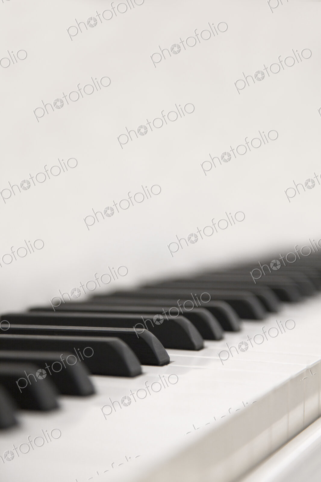 Close up of piano keys.