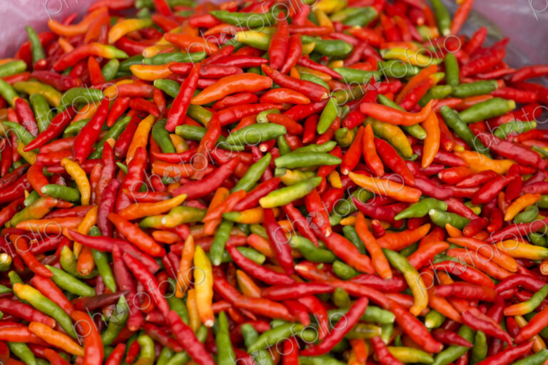 Close up of pile of peppers