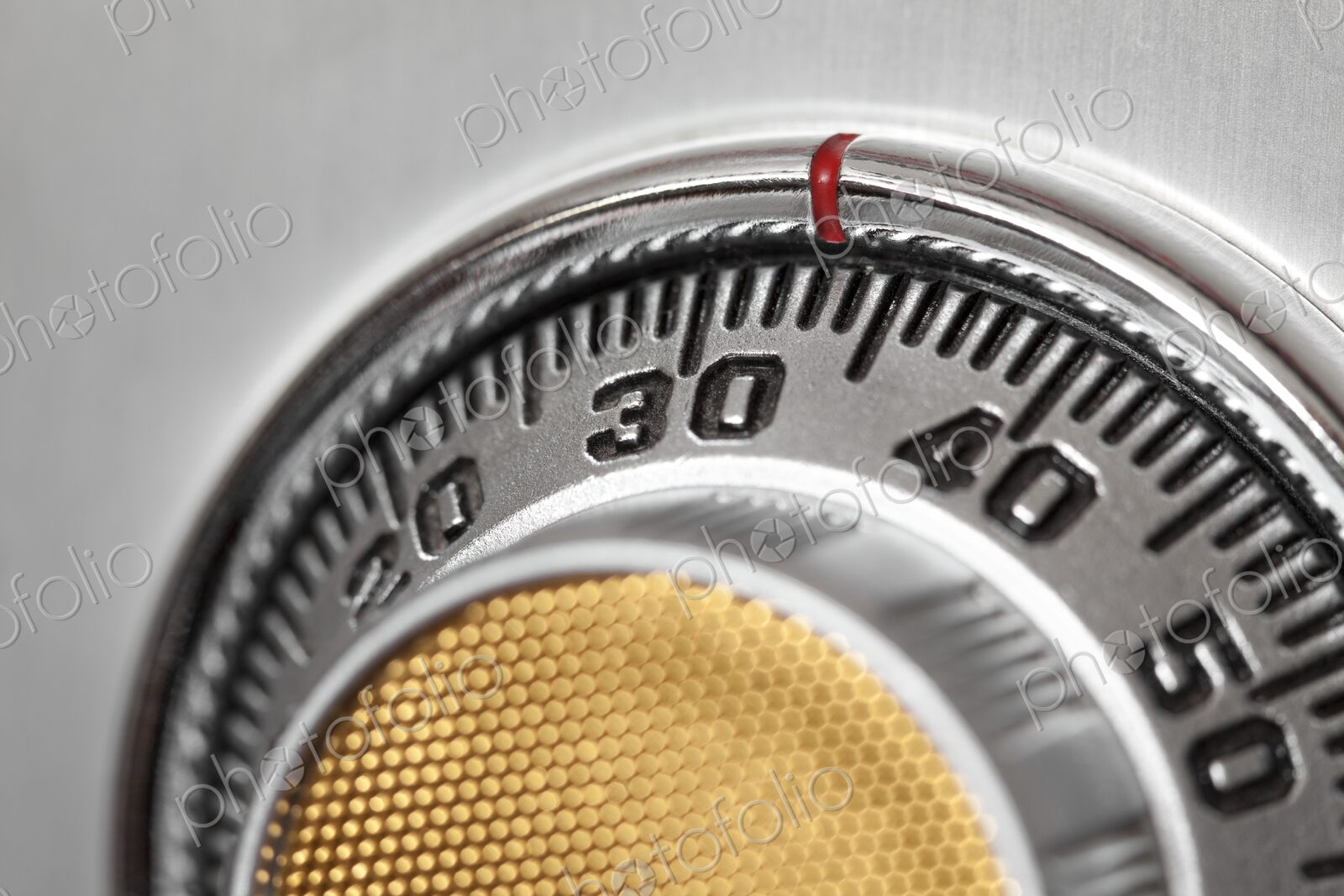 Close-up of the combination lock on a safe.