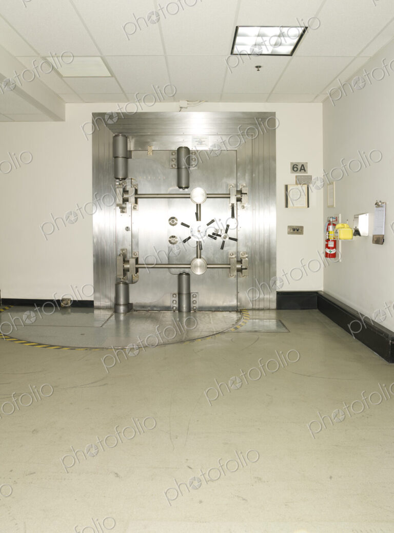 Closed Bank Vault Door