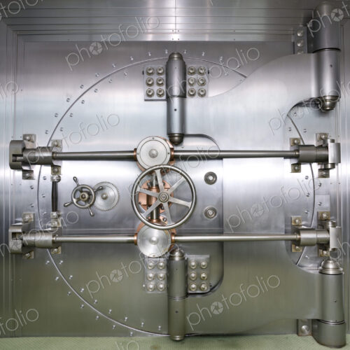 Closed Door to a Bank Vault Closed Door to a Bank Vault