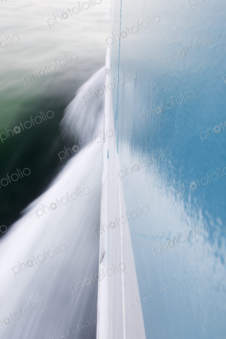 Closeup of a Boat Cutting Through Water