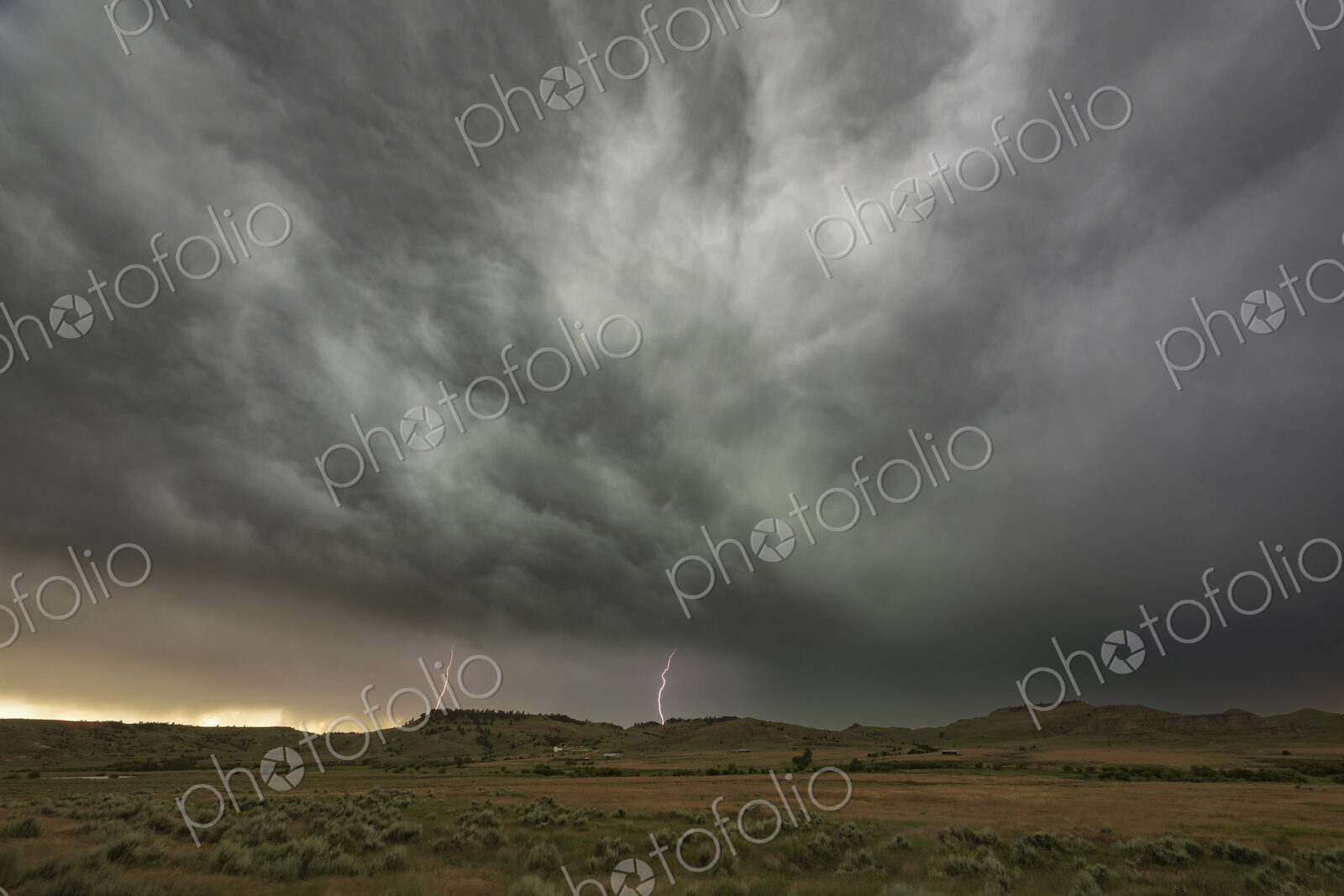 Cloud to Ground Lightning off WY Highway 59 North of Gillett