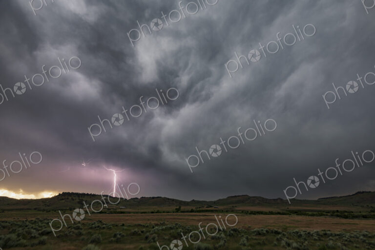 Cloud to Ground Lightning off WY Highway 59 North of Gillett