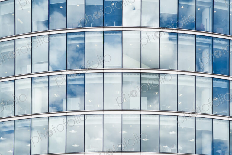 Clouds Reflecting Off an Office Building