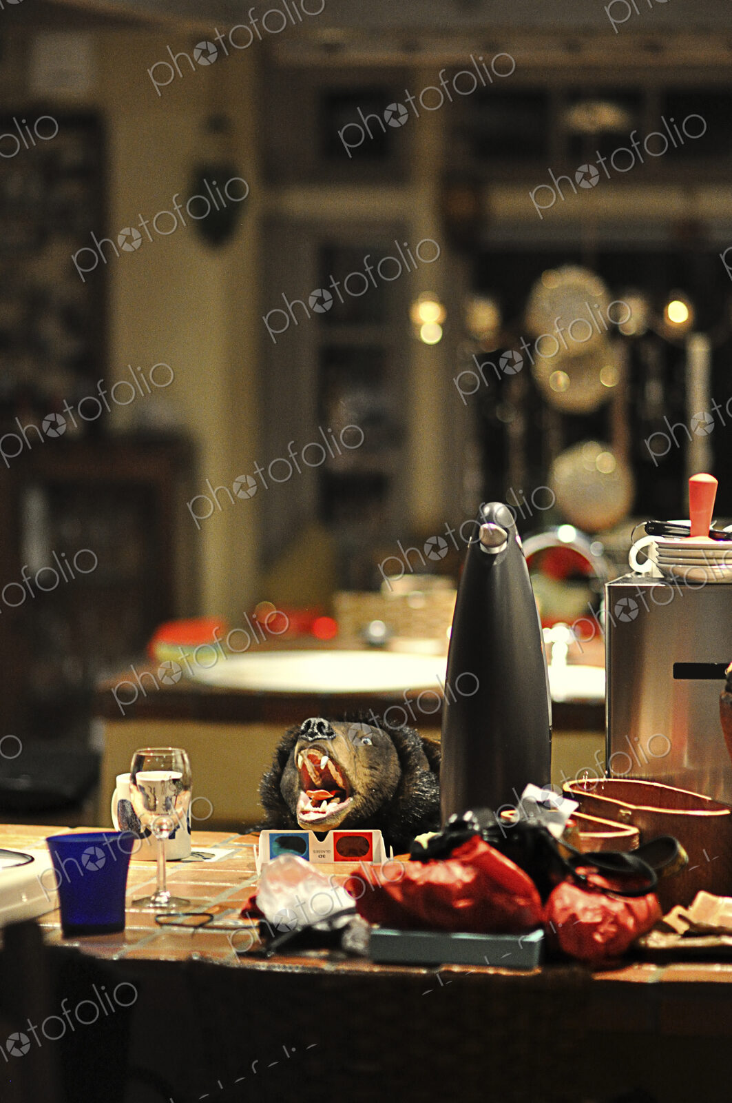Cluttered Kitchen Table