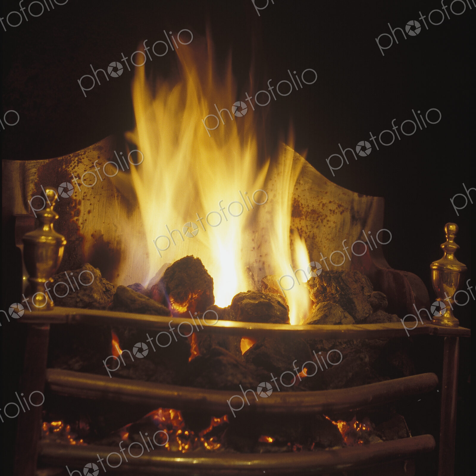Coal Fire in an English Fireplace