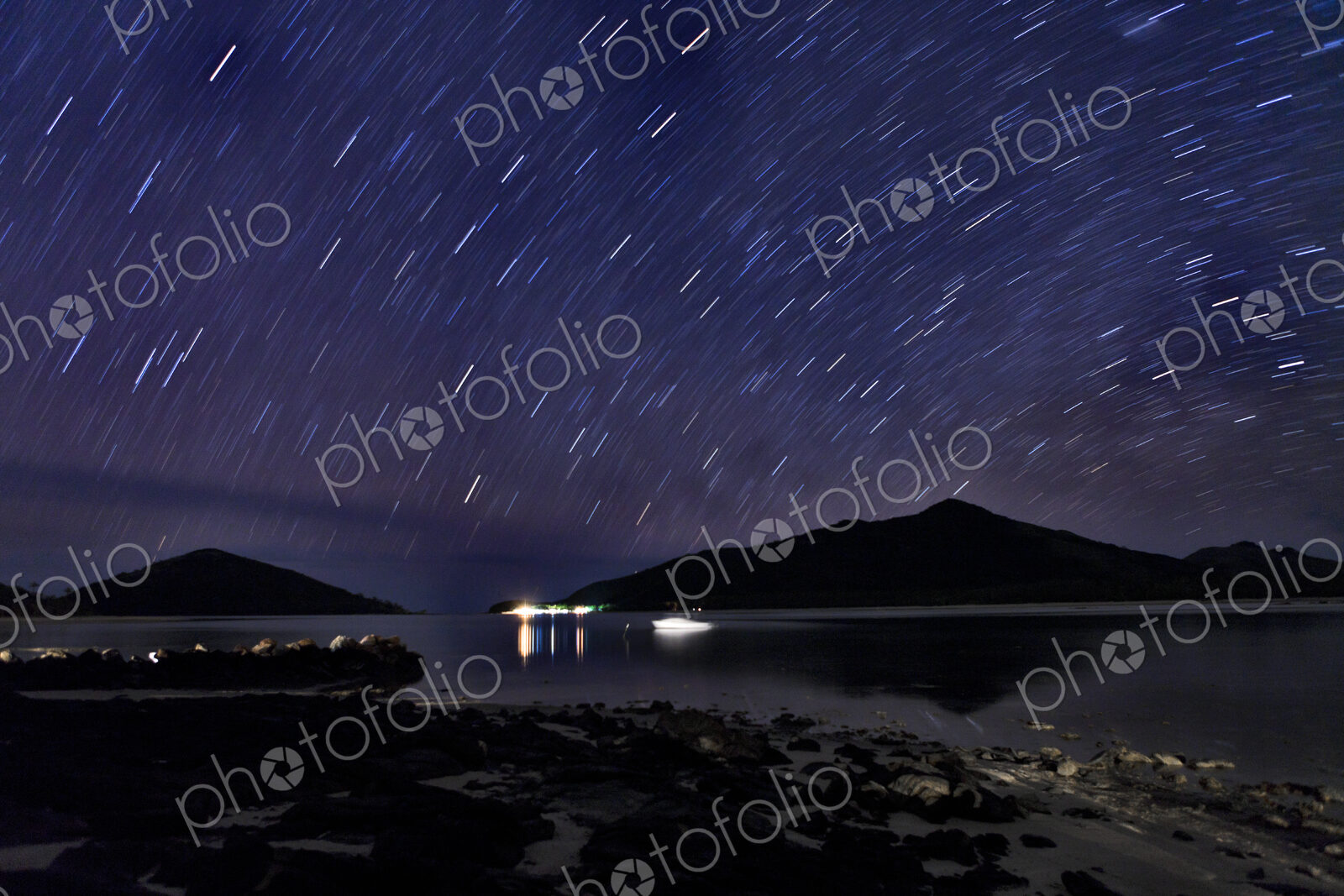 Coastal Inlet At Night