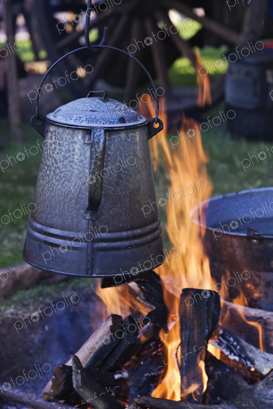 Coffee Pot Over an Open Fire