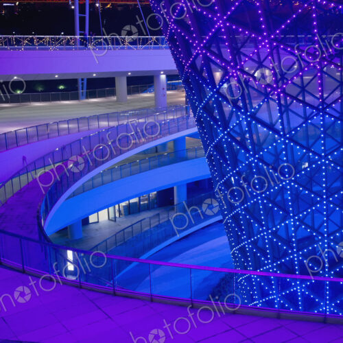 Colored Walkways at Night