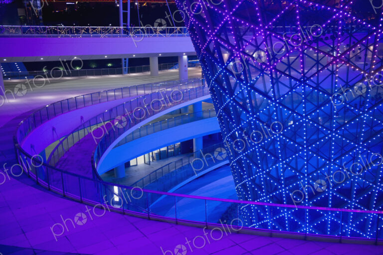 Colored Walkways at Night