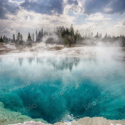 Colorful Black Pool hot spring in Yellowstone's West Thumb Geyser Basin with vivid… Colorful Black Pool hot spring in Yellowstone's West Thumb Geyser Basin with vivid…