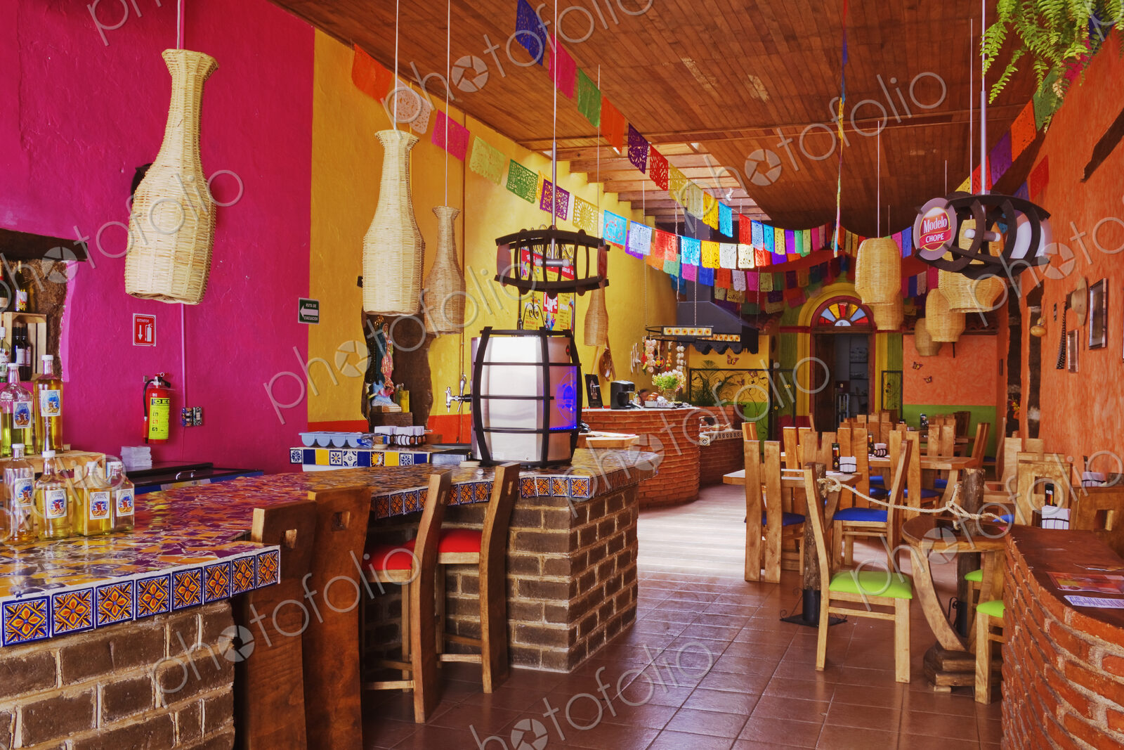 Colorful Interior of Restaurant