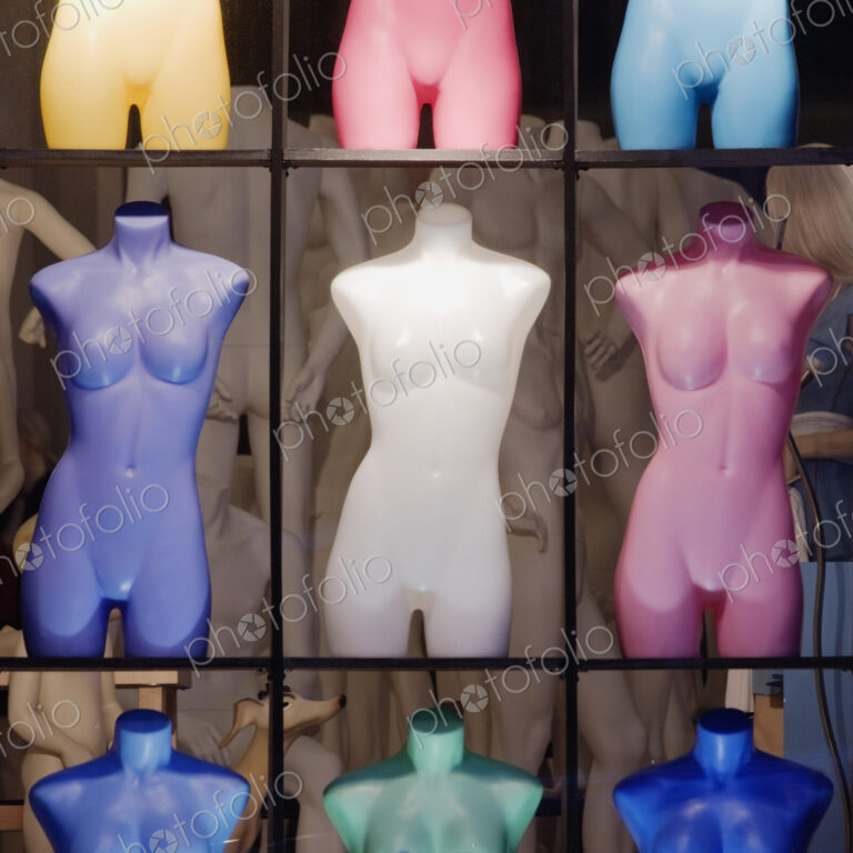 Colorful Mannequins in Store Window