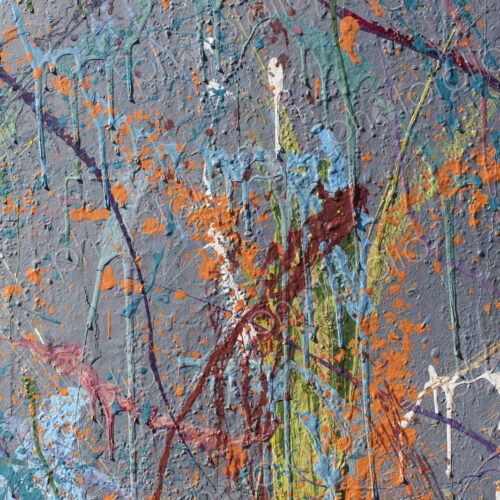 Colorful graffiti paint splattered and dripping on urban wall, close up Colorful graffiti paint splattered and dripping on urban wall, close up