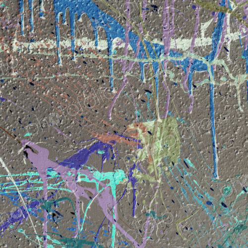 Colorful graffiti paint splattered and dripping on urban wall, close up Colorful graffiti paint splattered and dripping on urban wall, close up