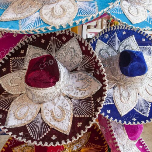 Colorful sombreros for sale, Cancun, Yucatan Peninsula, Quintana Roo. Colorful sombreros for sale, Cancun, Yucatan Peninsula, Quintana Roo.