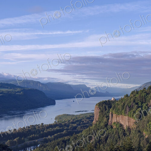 Columbia River Gorge, Vista House, a historic house and museum at Crown Point, on the… Columbia River Gorge, Vista House, a historic house and museum at Crown Point, on the…