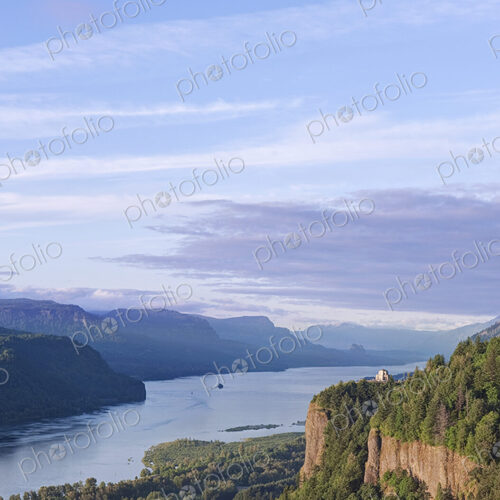 Columbia River Gorge, Vista House, a historic house and museum at Crown Point, on the… Columbia River Gorge, Vista House, a historic house and museum at Crown Point, on the…